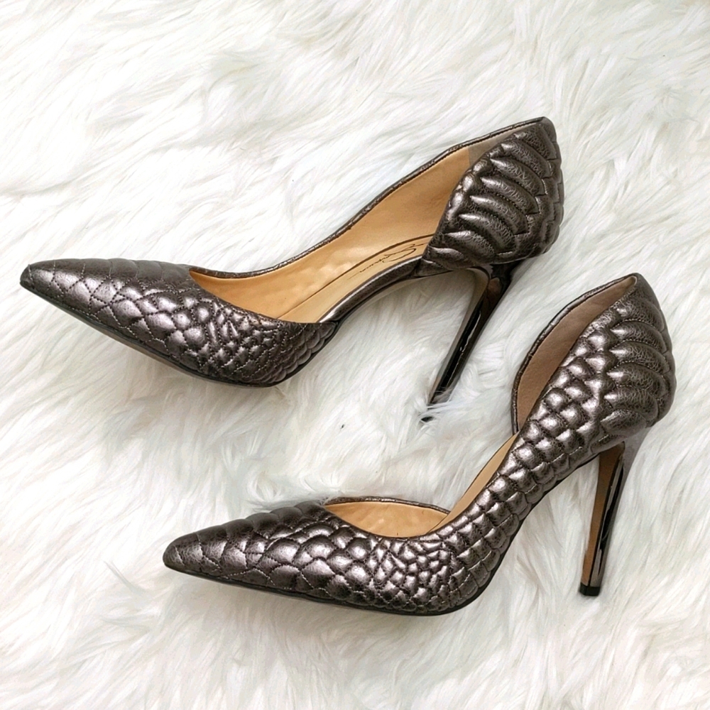 Silver Quilted Jessica Simpson Pumps